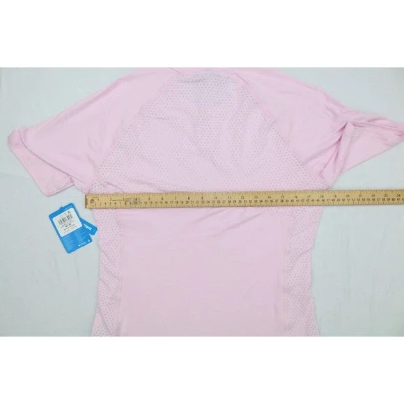 Columbia Women Maplegate Light Pink Short Sleeve Shirt M Active Fit Omni Wick - Picture 12 of 13